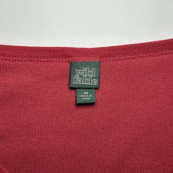 Red Wild Fable Long Sleeve Top Sz XS - Picture 7 of 7